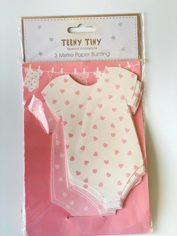 New: Baby Romper Suit Bunting- Pink Heart