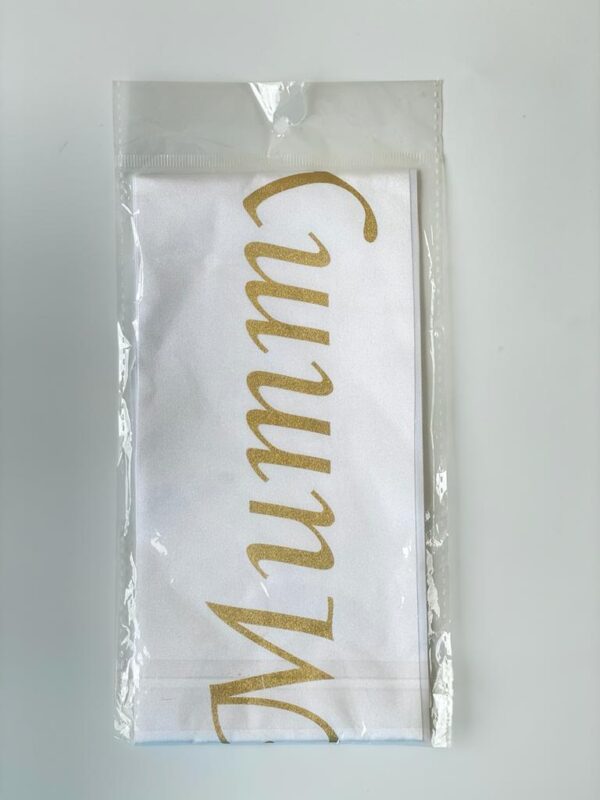 New: Mummy to be Sash White & Gold