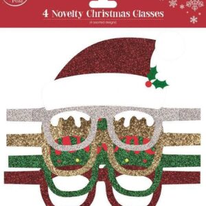Christmas Novelty Glasses 4pk