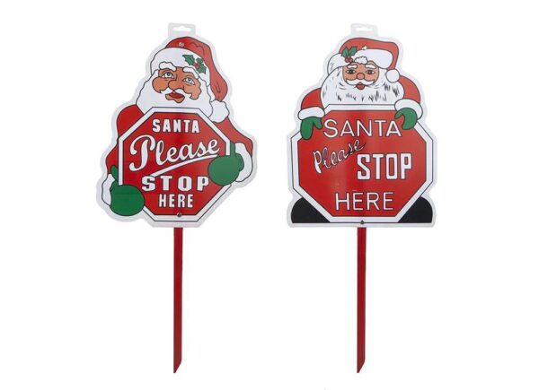"Santa Stop" Signs 22" X 10"