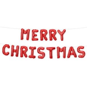 Merry Christmas Banner Foil Balloon Red