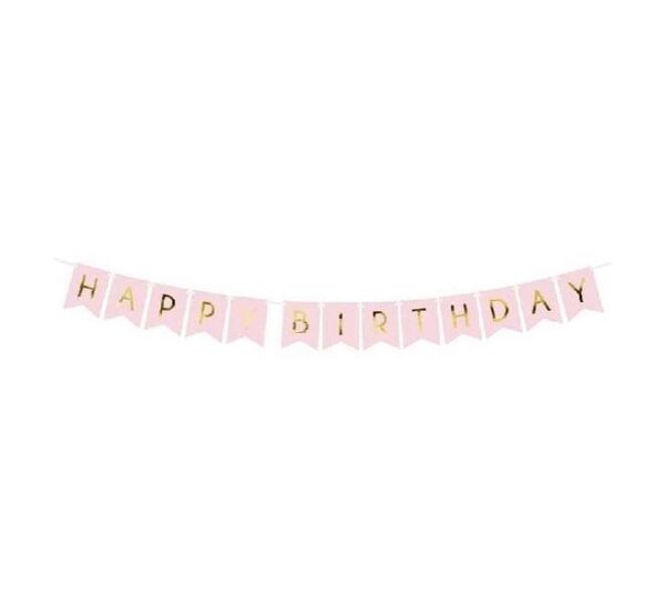 Pink Happy Birthday Banner - Image 2