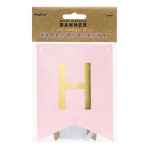 Pink Happy Birthday Banner