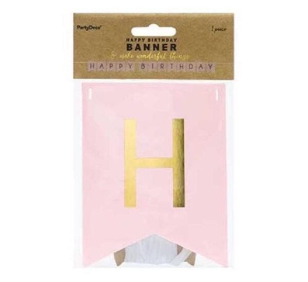 Pink Happy Birthday Banner