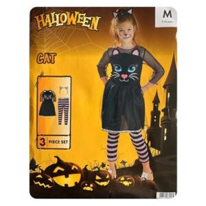 Halloween Cat dress Costume- 7-10yrs