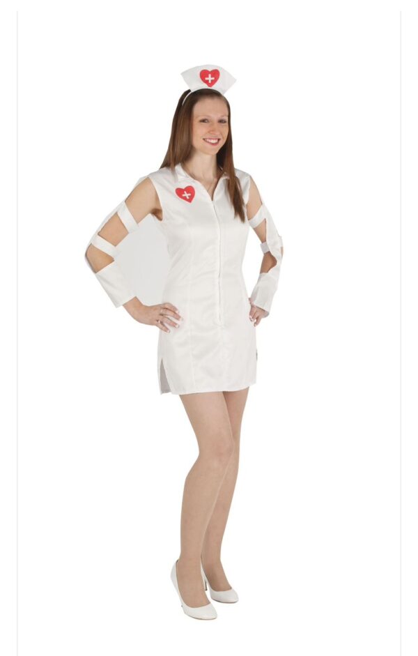 Sexy Heart Printed Nurse Costume